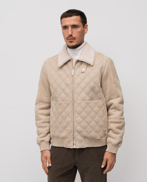 Stefano Ricci Beige quilted sheepskin coat M7J5400400LACONY