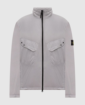 Stone Island Blue jacket with logo patch L2S15Q100021S0474