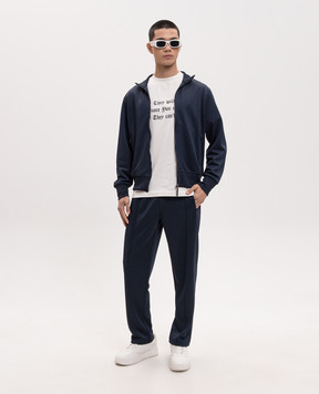 Palm Angels Blue sports jacket with logo print PMBD089S26FAB001