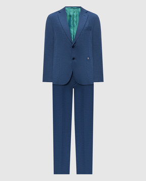 Stefano Ricci Blue wool and silk suit M1SFM2T819WK003Q
