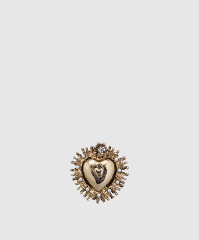 Bague en or en forme de cœur ornée de perles