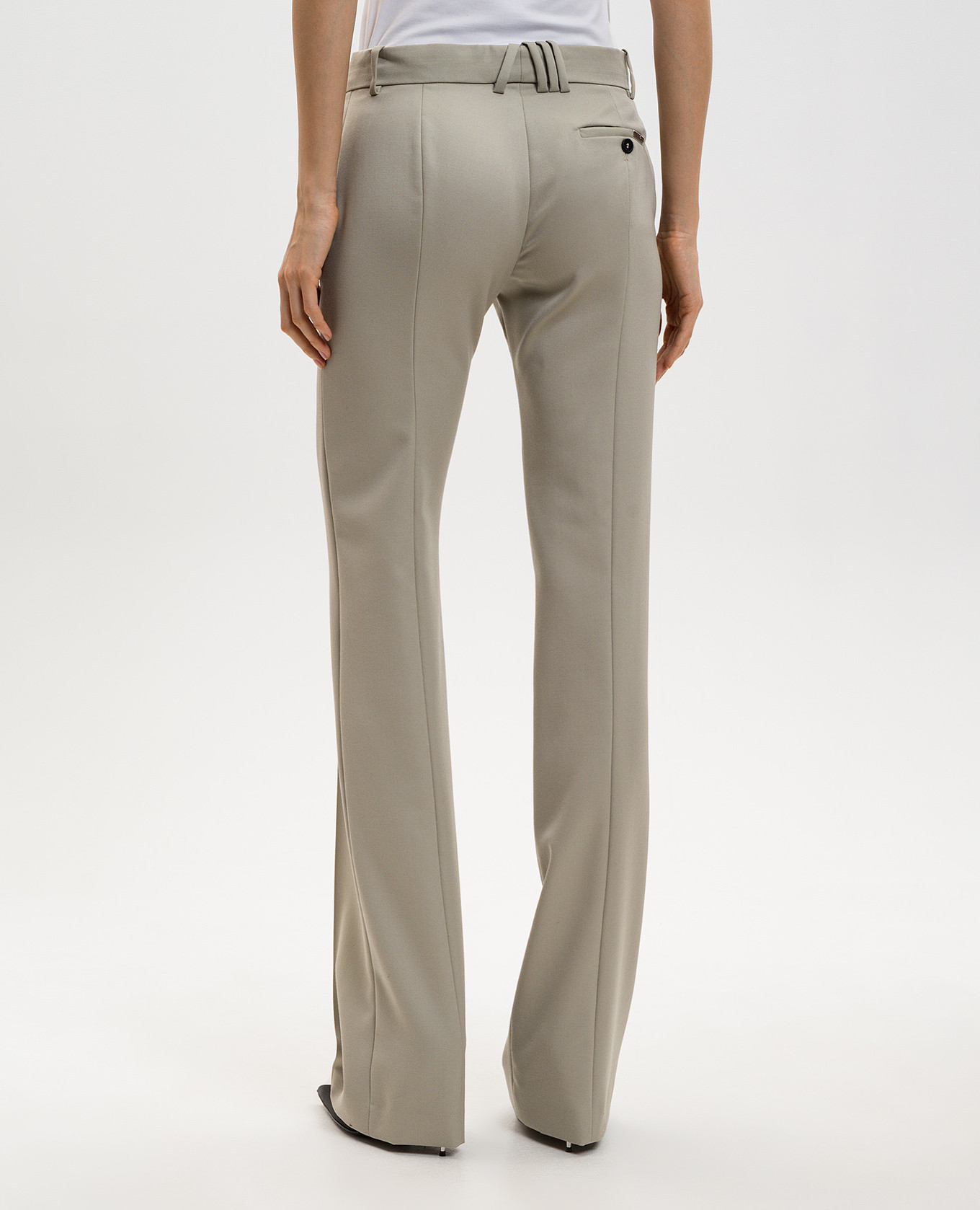 Khaki wool flared pants The Attico 4