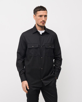 Marco Pescarolo Black wool and silk shirt NEXT5322