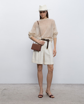 Peserico Ivory linen shorts with lapels P0421502606