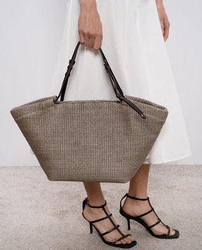 Brunello Cucinelli Gray raffia tote bag MB96D2794
