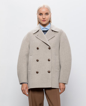 Brunello Cucinelli Beige double-breasted wool and cashmere coat MD5327629