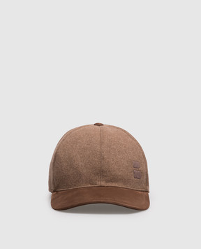Brett Johnson Brown cashmere and nubuck cap FW26CAP1LP701CHE