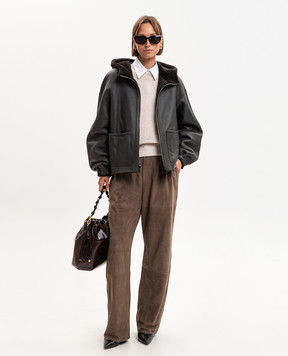 Simonetta Ravizza Dark brown double-sided sheepskin coat Arden F06JA441H44