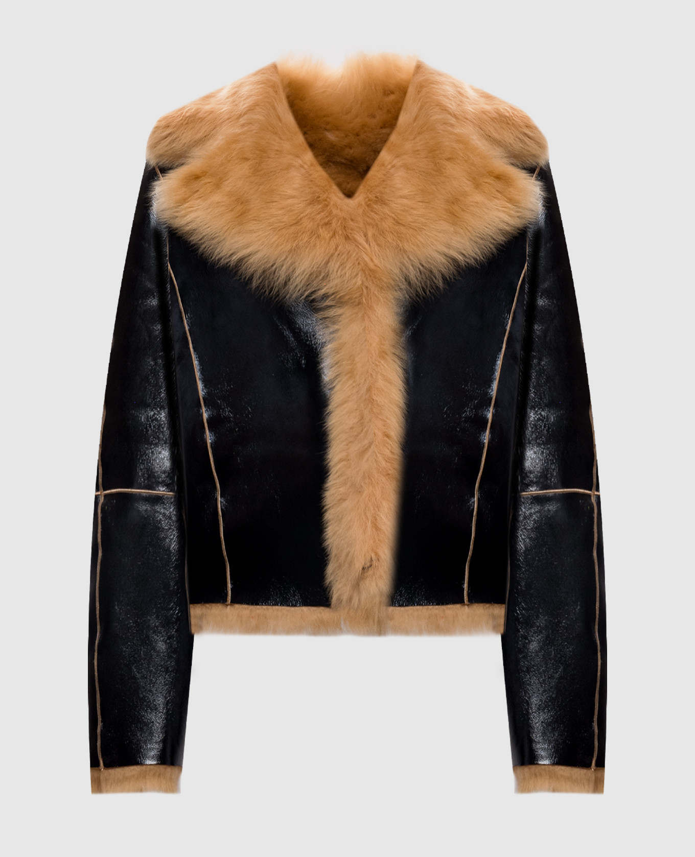 Double-sided cropped sheepskin coat from Tuscany