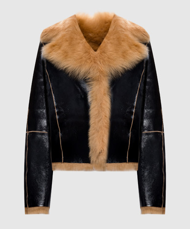Double-sided cropped sheepskin coat from Tuscany
