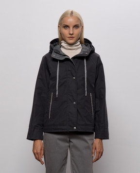 Peserico Gray jacket with monil chain A21092A7557
