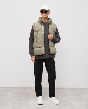 C.P. Company Khaki down vest with logo MVE149A005904G
