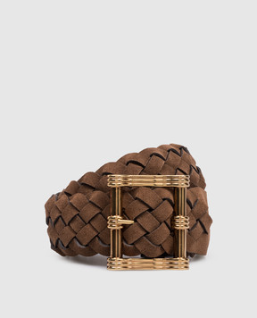 Etro Brown suede braided belt WP3C0001AE328