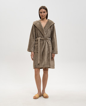 L'appartement Brown terry robe with hood SANTANABATHROBE