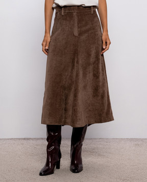 Brunello Cucinelli Brown corduroy skirt MP547G4099
