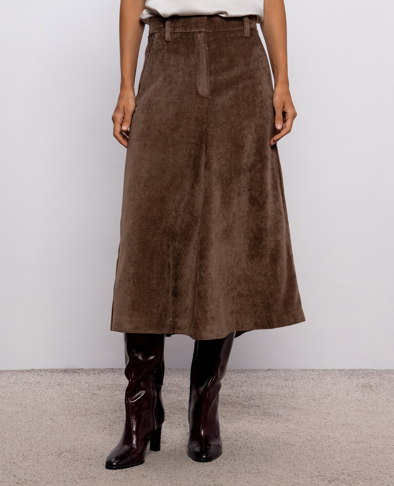 Brown corduroy skirt Brunello Cucinelli 3