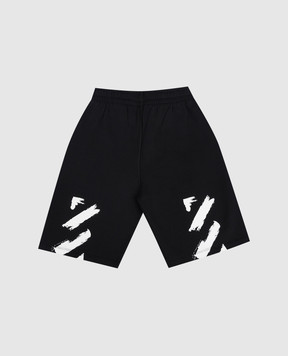 Off-White Children's black shorts with Off logo print 44BCI001S26F003