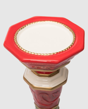 Fitz&Floyd Red ceramic candlestick 24014