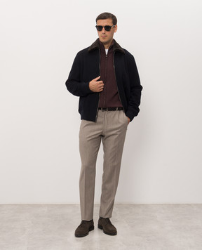 Bertolo Cashmere Gray wool and cashmere pants 000350001391