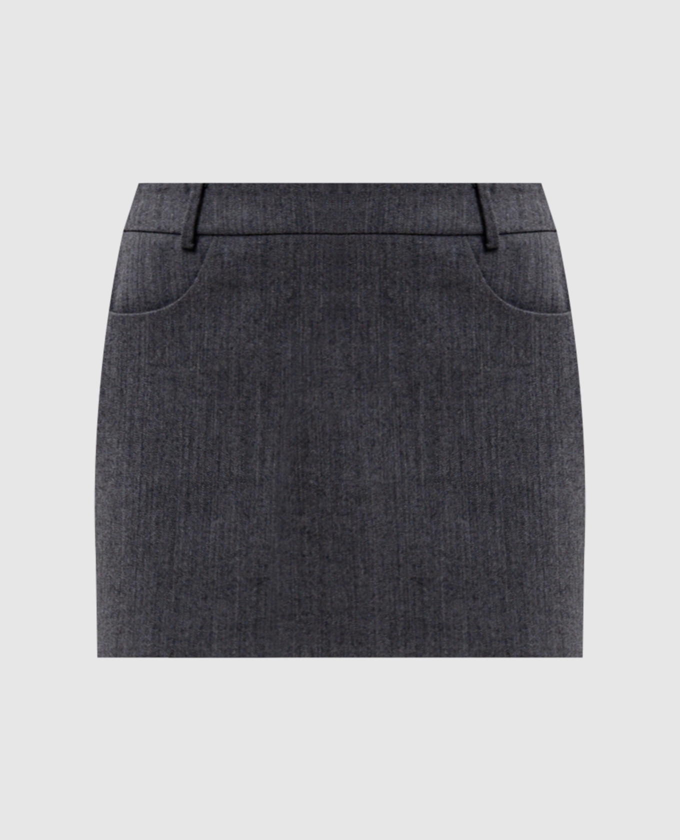 Gray mini skirt with wool