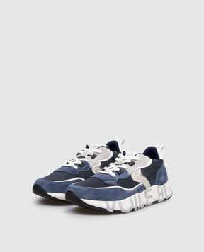 Voile Blanche Blue CLUB01 combination sneakers with textured logo 0012019021021C05