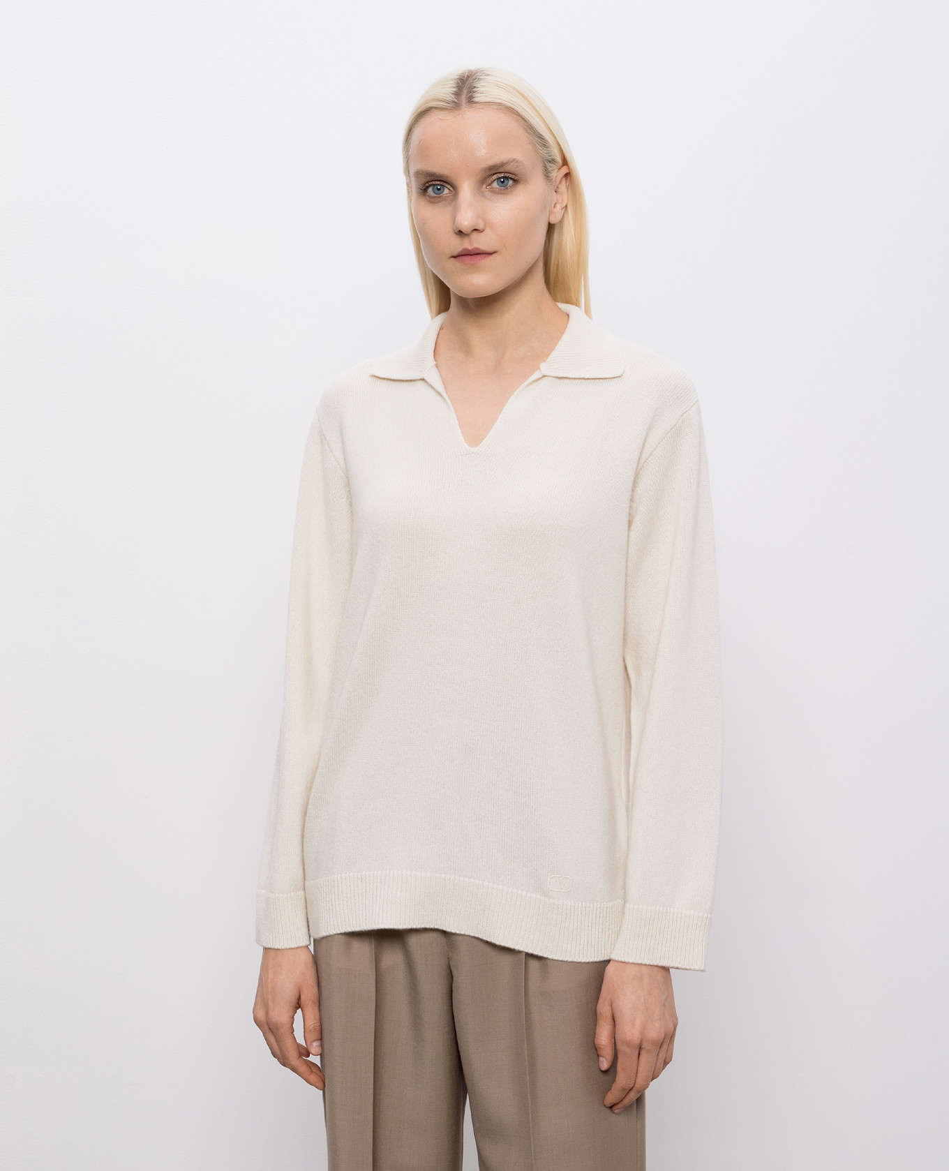 

Ivory cashmere pullover Valentino, Beige