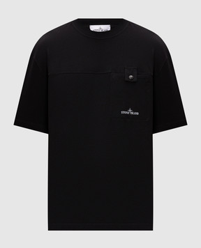Stone Island Black t-shirt with logo print L2S152100028S0500