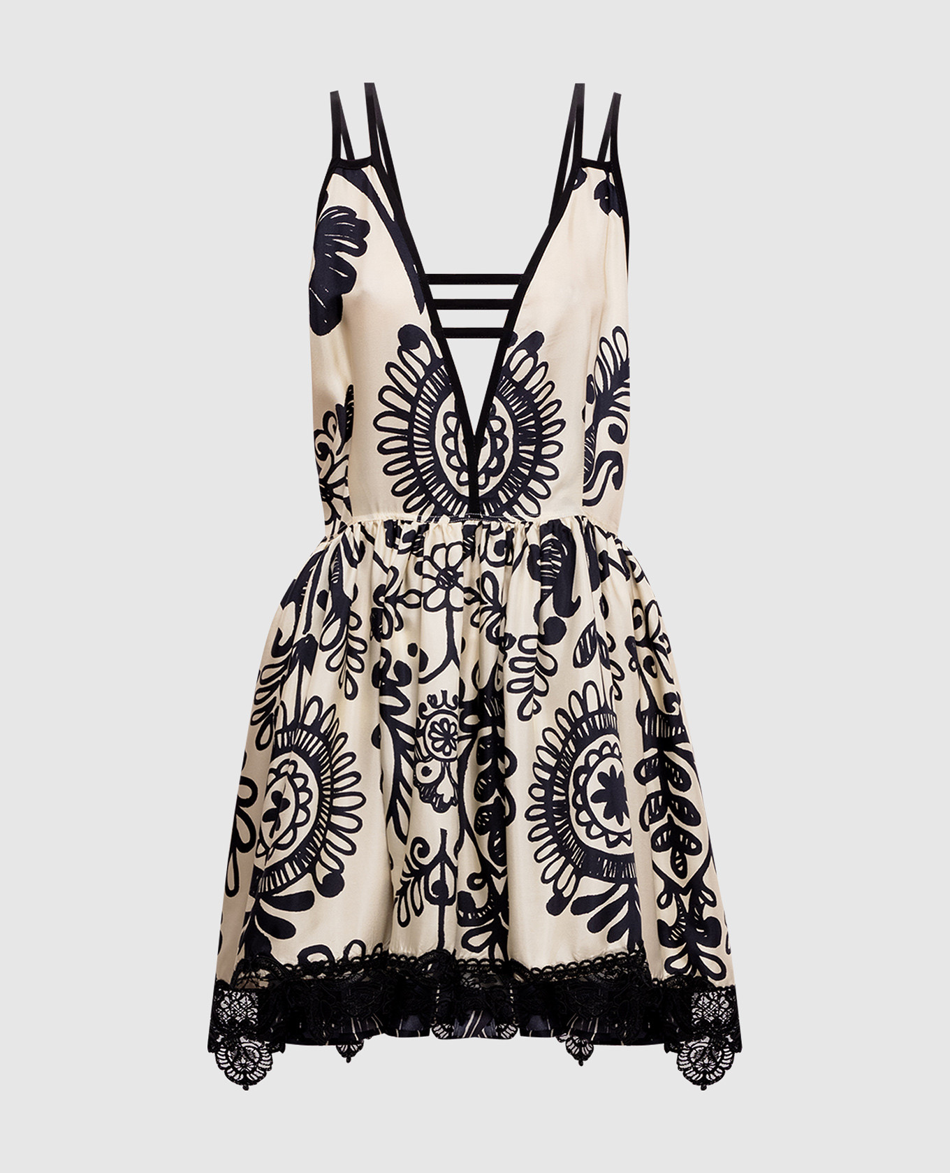 

Beige printed silk mini dress Maurizio