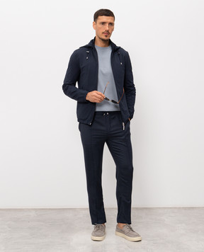 Doriani Cashmere Blue wool and silk pants P196NKF18T196