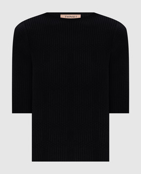 Twinset Black ribbed top 261TP3402