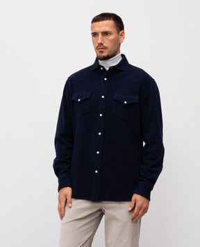 Brunello Cucinelli Blue cashmere shirt MM840KC01