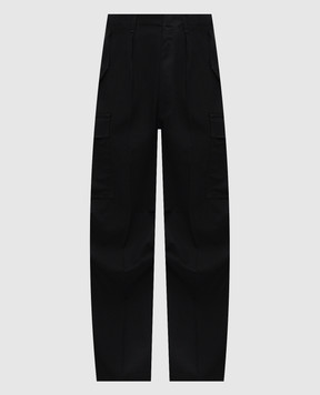 Tom Ford Black wool, cashmere and silk cargo pants SCC004FMW084