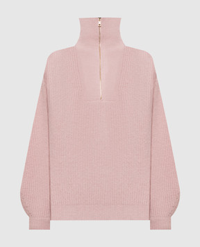 Twinset Pink wool sweater with zipper 262LI3QAA