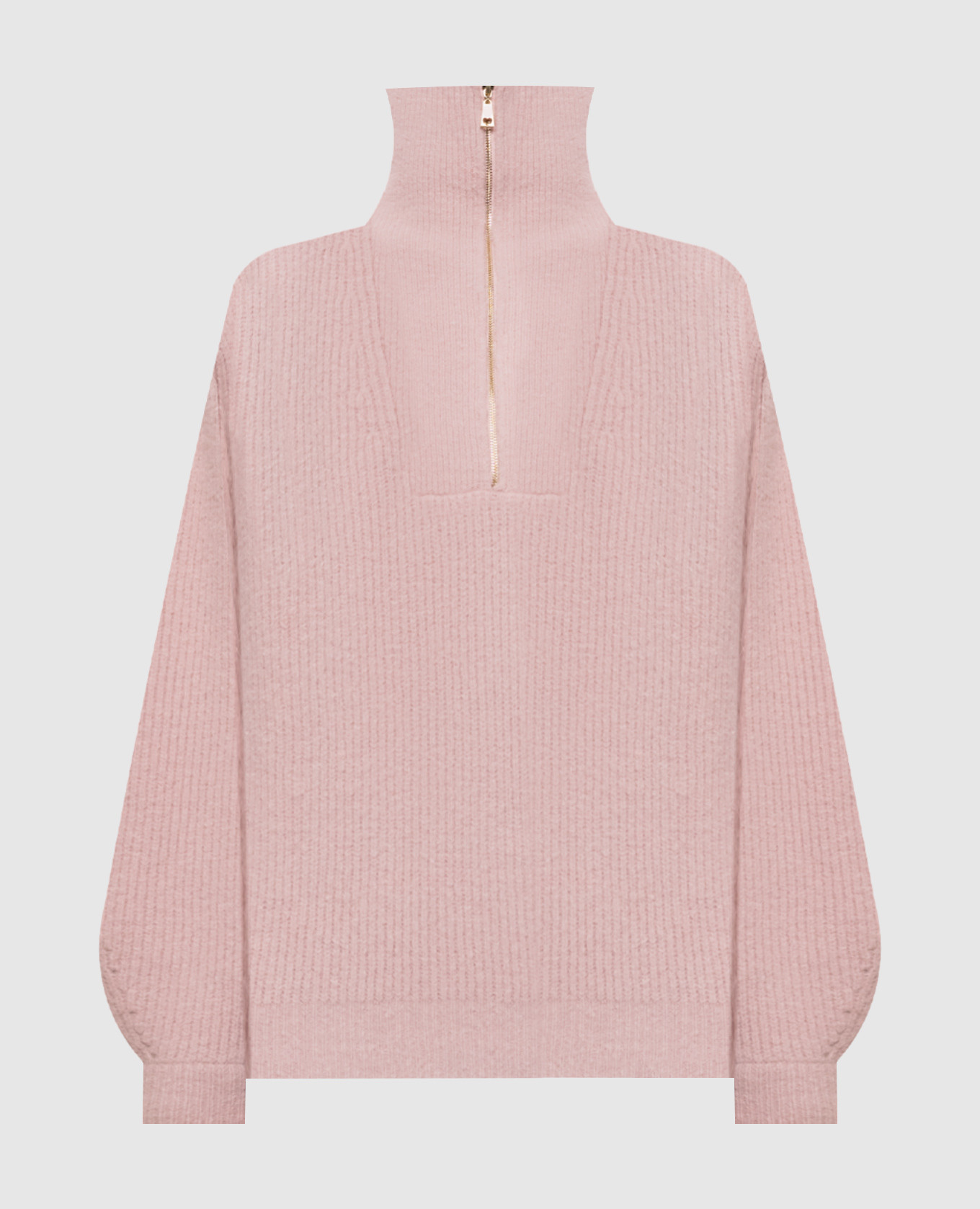 Pink wool sweater with zipper Twinset