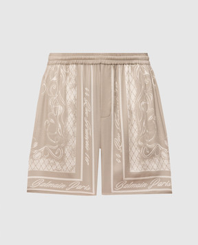 Balmain Beige Foulard shorts HH1PA145VJ07