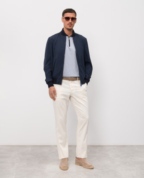 Castangia dal 1850 Gray polo with silk NCCA22MCE26