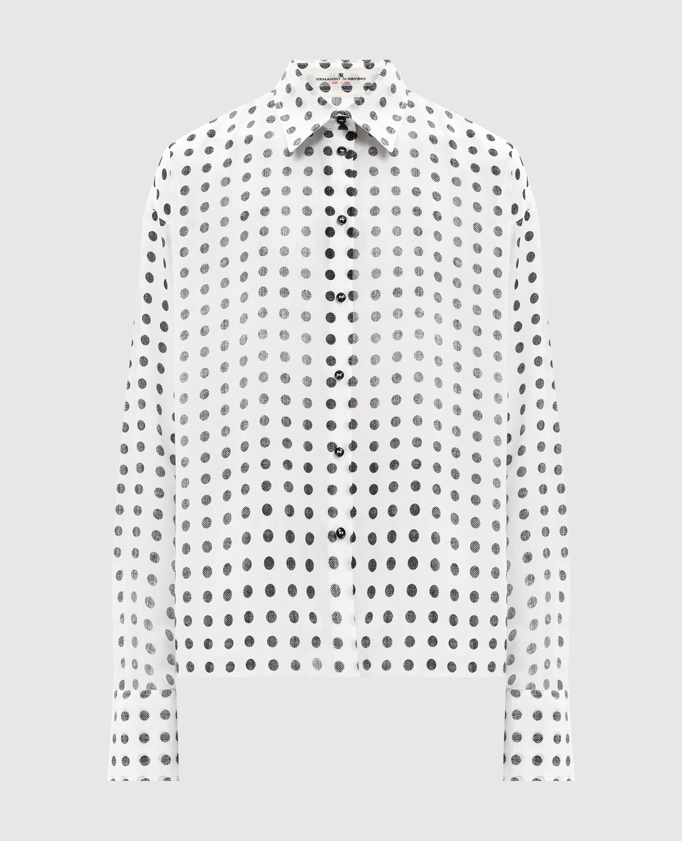 Polka dot silk blouse