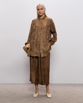 UMA WANG Brown patterned blouse UP1002