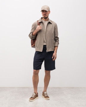 Brett Johnson Beige linen and silk patterned T-shirt SS26K79LPSISAN