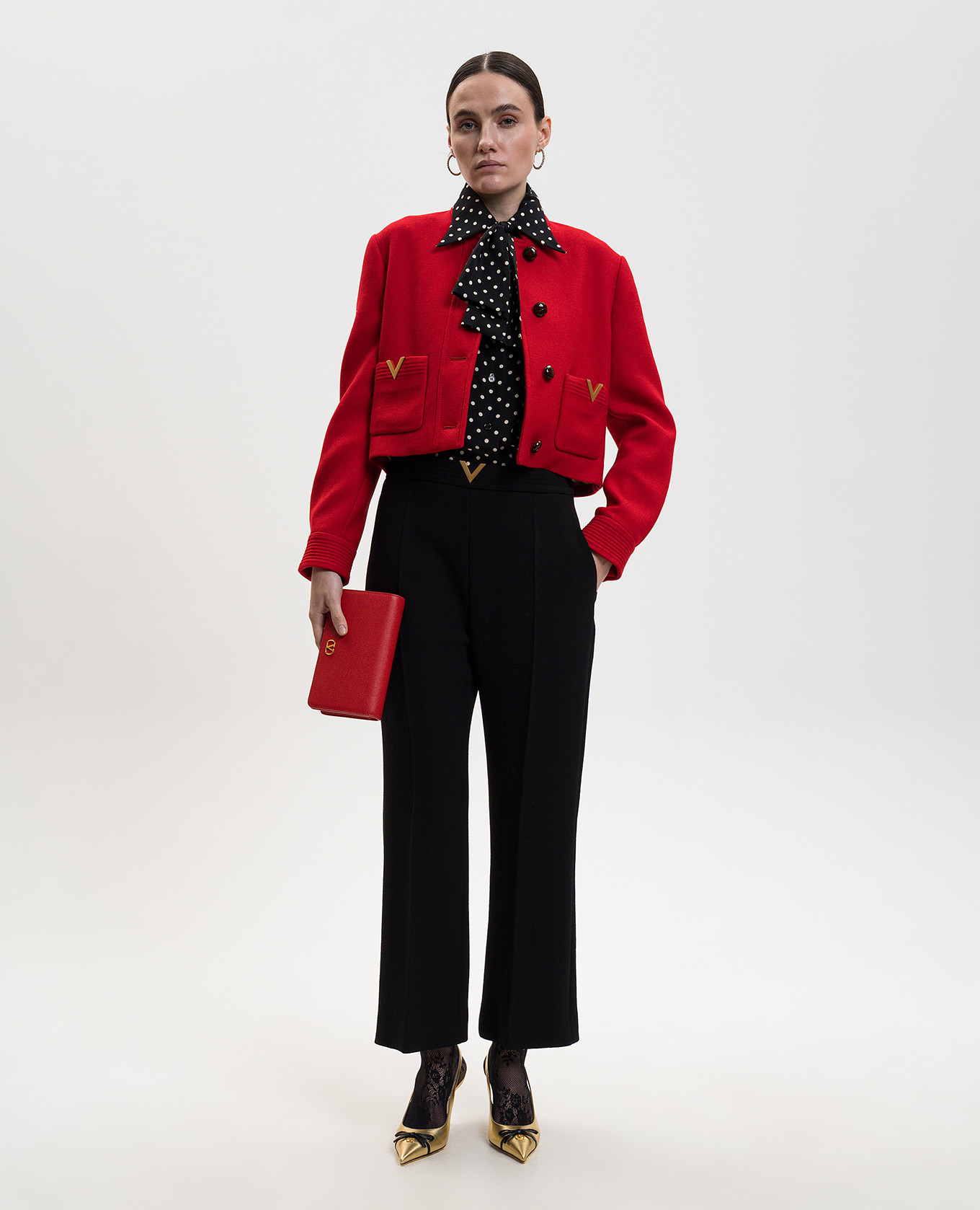 

Black polka dot silk blouse Valentino