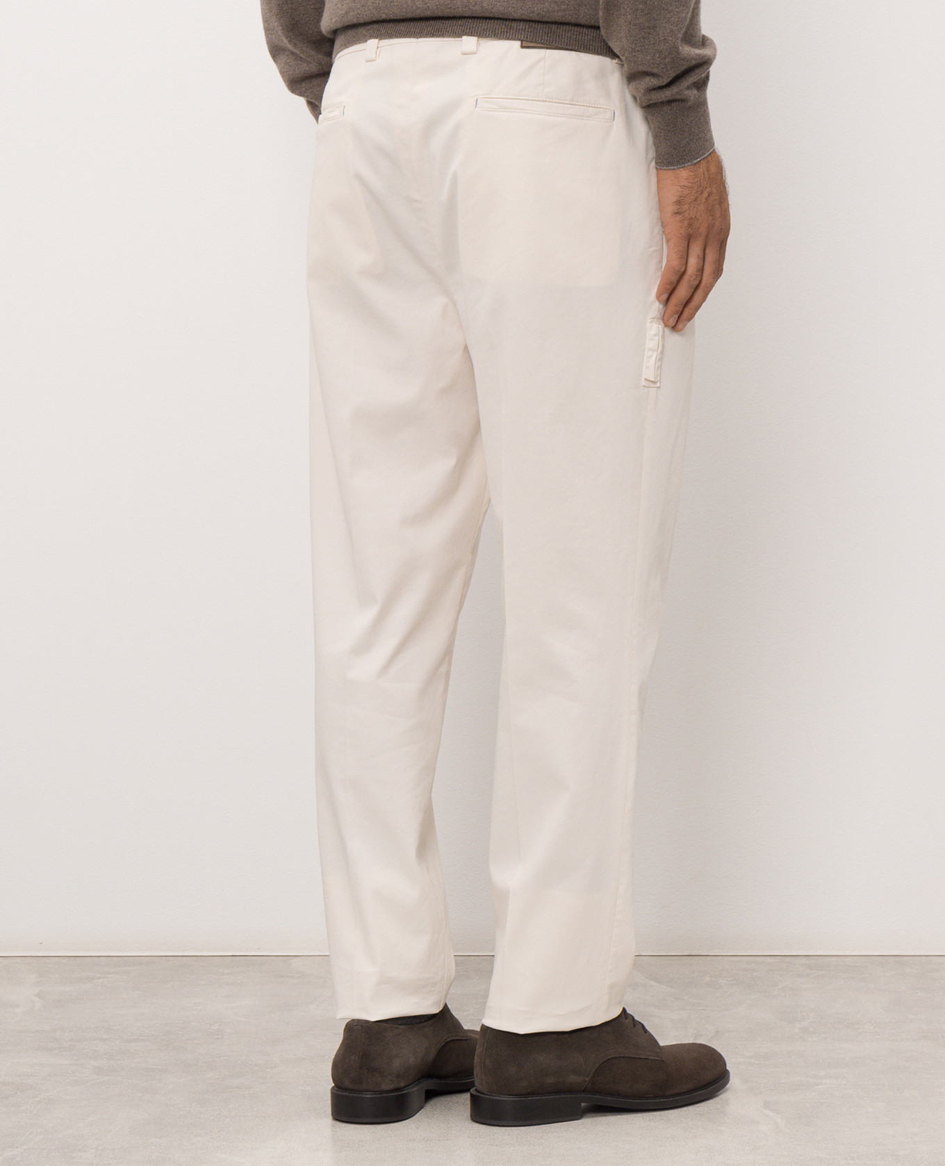 Ivory pants with patch Brunello Cucinelli 4