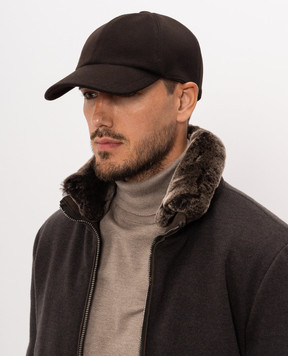 Enrico Mandelli Brown cashmere cap CAP4014816