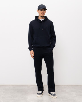 ISAIA Blue hoodie with silk MFRE38J0372
