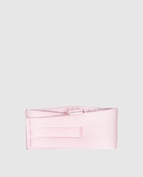 Dore & Rose Pink striped silk sleep mask DEEPSLEEPMASK