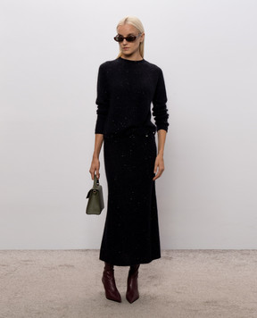 Herno Black midi skirt with wool MGN00003D70360