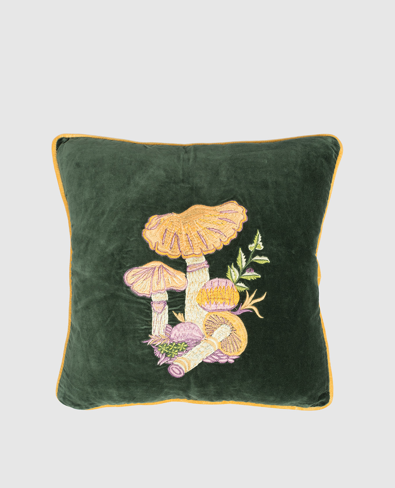 

Green decorative velvet pillow with embroidery Les Ottomans