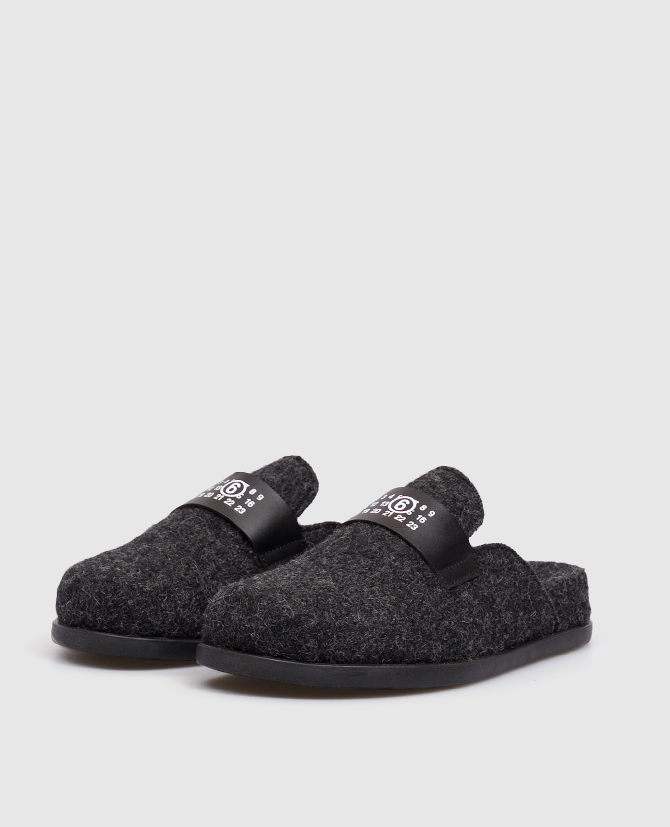 Children's gray wool mules Maison Margiela MM6 2