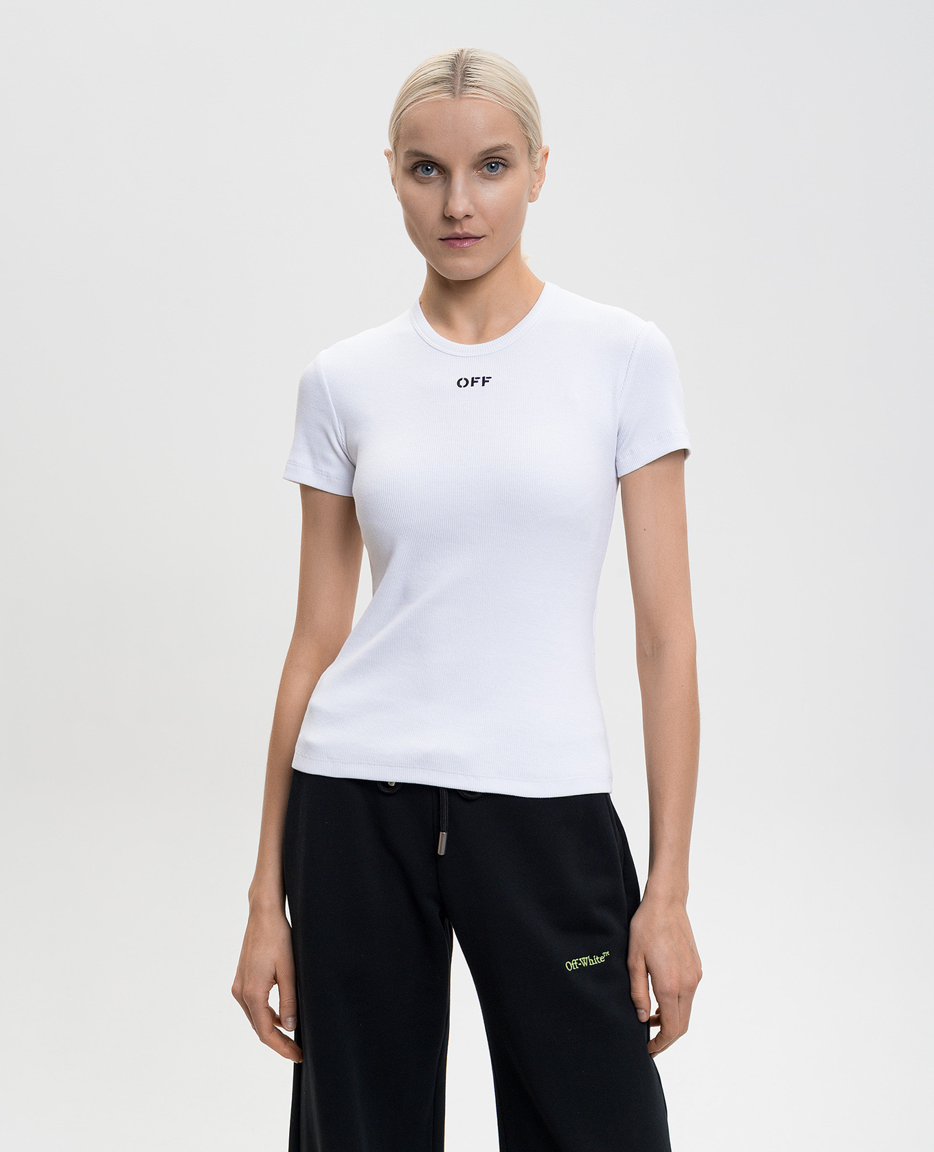 

White ribbed T-shirt with OFF logo Off-White