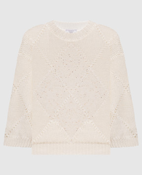 Peserico White linen sweater with sequins A99053F039106A
