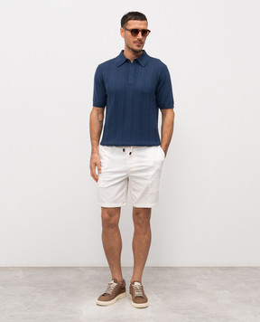 Canali Blue polo shirt with pattern MK02463C1177